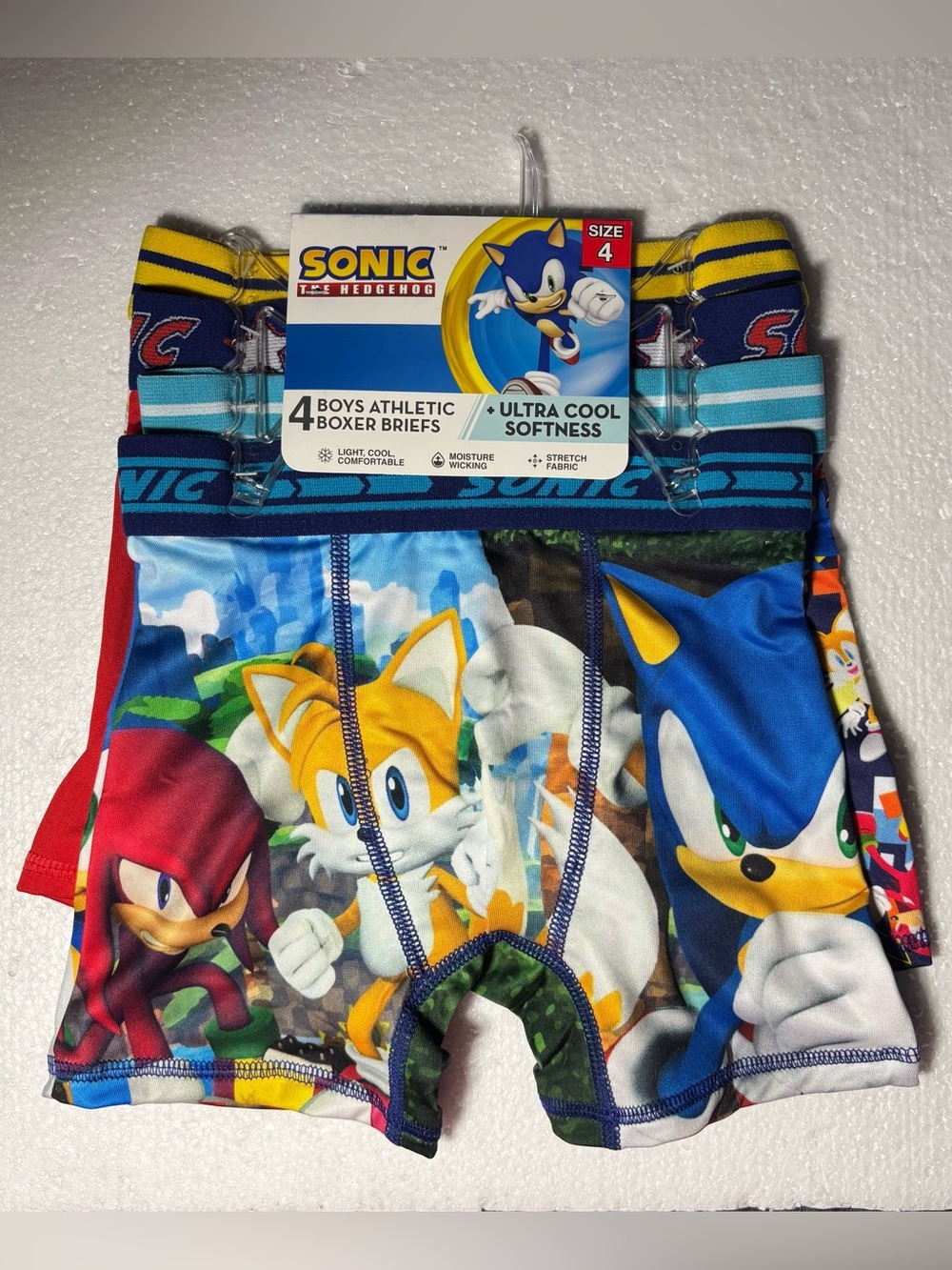NEW 4 Pack Sonic the Hedgehog Boys' Boxer Briefs